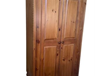 $400 - Raised Panel 2 Door Pine Cabinet/Armoire MK144-16                                                                                                          Description: Timeless style and functionality.  Interior hinges, with 2 raised panel doors and crowning detail.  A perfect solution for additional storage in almost any room in the house,. 

Condition: very good condition

Dimensions: 40 x 24 x 75"H

Local pick up McLean VA AFTER 1/1/23.  Contact us for shipper suggestions