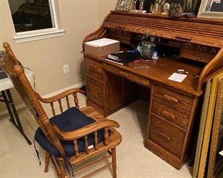 Beautiful roll top desk.