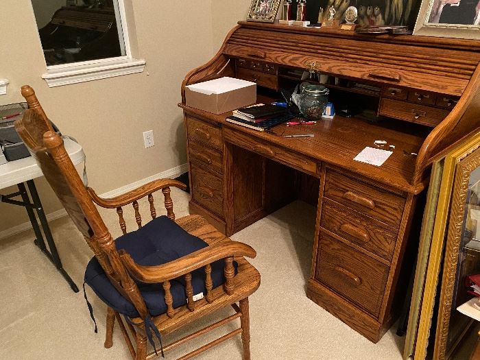 Beautiful roll top desk.