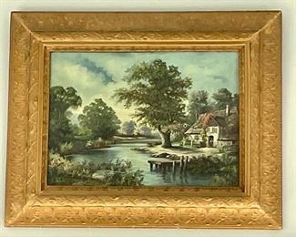 Large vintage framed country side picture