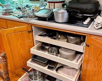 FULL Kitchen!  Cast iron pans, cookware, Rival deep fryer cooker, teapot, Rival electric skillet