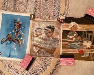 Original oil on canvas paintings. 