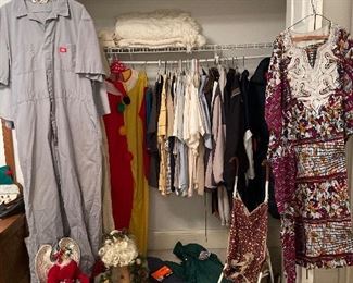 Christmas angel and Santa, doll stroller, clown suit, ski bibs, men's coveralls and more...