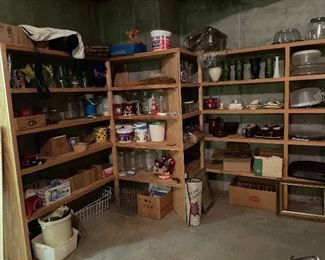 Loaded shelves in the basement!