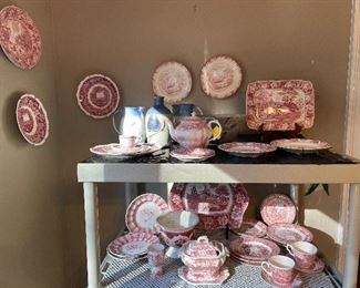 Vintage pieces! Masons Ironstone 'Vista' England, Staffordshire England, English Ironstone England, Homer Laughlin Currier & Ives Prints made in USA