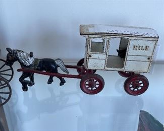 Antique Cast iron Horse drawn Carraige toys