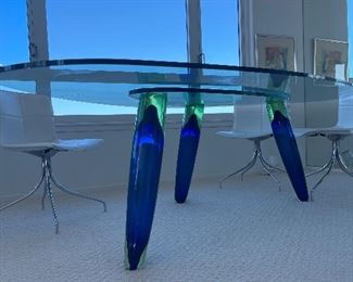 Roche Bobois Glass Dining table 99" X 48" - Chairs are sold