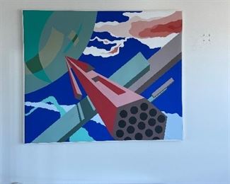 Large painting - by tarp - Op Art