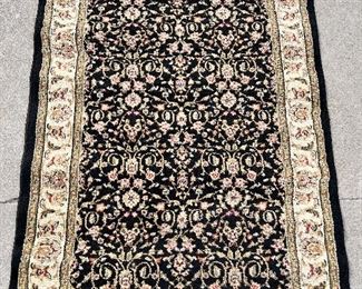 9)  $100 - Safavieh Lyndhurst Collection.  100% Polypropylene.  Made in Turkey.  Black/Ivory.  48" x 60".  Clean with no apparent spots or stains.  