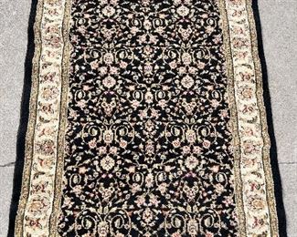 9)  $100 - Safavieh Lyndhurst Collection.  100% Polypropylene.  Made in Turkey.  Black/Ivory.  48" x 60".  Clean with no apparent spots or stains.  