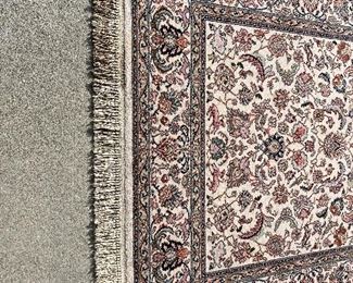 4)  $250 - Karastan 100% Wool.  Tabraz Pattern #738. Made in USA.  White.  69 x 108.  Tan with multi colors.  Clean with no apparent spots or stains.  