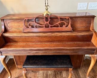 17)  $1200 - Samick Upright Piano.  In perfect working condition. No cracked keys or damage of any kind. Plays well.  Bright tone.  Just like new.  Comes with piano bench.  