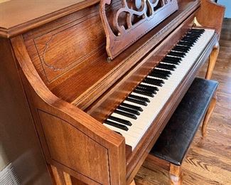 17)  $1200 - Samick Upright Piano.  In perfect working condition. No cracked keys or damage of any kind. Plays well.  Bright tone.  Just like new.  Comes with piano bench.  