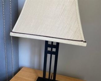 Pair of Black Metal Lamps