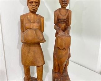 Vintage Wood Carved Couple