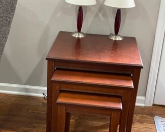 Cherry Wood Stacking Tables