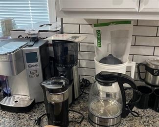 CUISINART Coffeemaker, OXO BREW Coffee Grinder, MR COFFEE Grinder, HAMILTON BEACH Electric Tea Kettle, TODDY Cold Brew System,