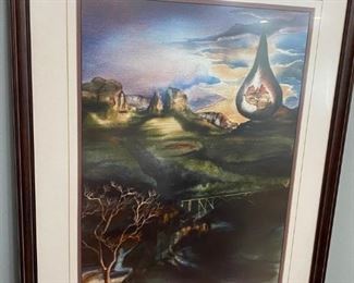 Signed and Framed Watercolor Print by D. Conhouse
