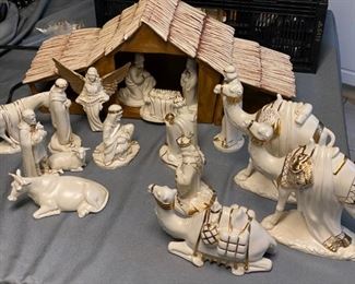 Large Ceramic Nativity Set