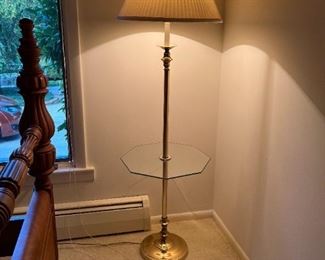 Vintage Floor Lamp with Glass Table
