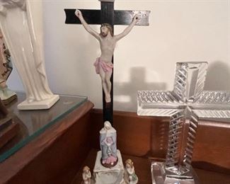 Beautiful Cross with Porcelain Stand