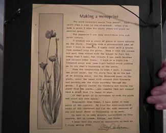 Description by artist "Making a Monoprint"