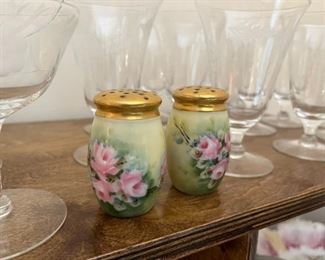 Beautiful Hand Painted Salt and Pepper Set
