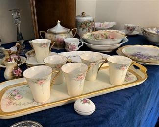 Limoges Tea Set with Tray, Pitcher is available (cracked)