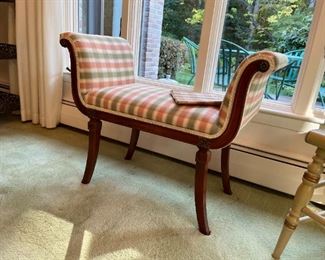 Plaid Bench, Wood Frame