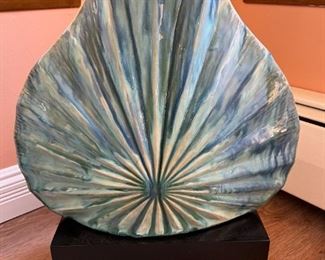 Unique Vase on Wooden Base