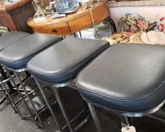 Johnson Casuals 4 Highend Tall  Welded Steel Bar Stools 17"W x 17"D x 29.5"H     Was$695 Now $500 for 4
