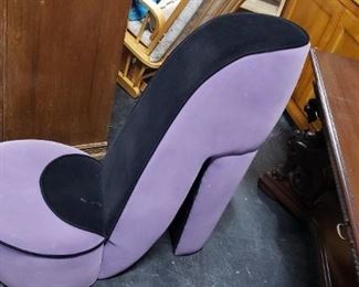 39"H Purple & Black Stiletto Shoe Chair Was $250 Now$195