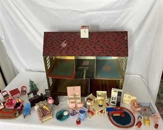 Vintage 1950s Dollhouse with ALL the Pieces!