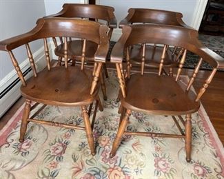 Set of Four Antique Captain's Chairs