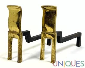 Lot 9 Virginia Metalcrafters andirons, stamped