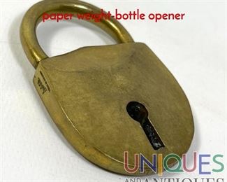 Lot 22 Signed Carl Aubock lock form paper weightbottle opener