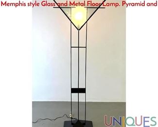 Lot 47 Robert Roesch and Suzanne Horvitz Floor Lamp. Memphis style Glass and Metal Floor Lamp. Pyramid and