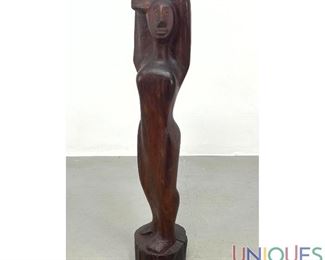Lot 54 Large Abstract Carved Wooden Torso Sculpture