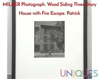 Lot 65 JUNE ALEXANDER, RICHARD C MILLER Photograph. Wood Siding Three Story House with Fire Escape. Patrick