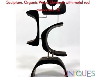 Lot 70 ADAM HENDERSON Modernist Mixed Media Sculpture. Organic Wood Elements with metal rod connectors. Si