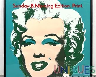 Lot 77 Andy Warhol Marilyn Monroe. Sunday B Morning Edition. Print.