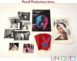 Lot 97 ANDY WARHOL Ephemera Lot. Several Paige Powell Productions items.