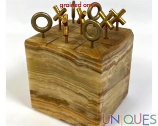 Lot 116 C JERE Onyx Cube Tic Tac Toe Game. Richly grained onyx.