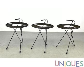 Lot 151 3 Sol Bloom Style Wire Atomic Side Tables