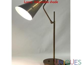Lot 158 Contemporary Brass Cone Shade Desk Task Lamp. Adjustable shade