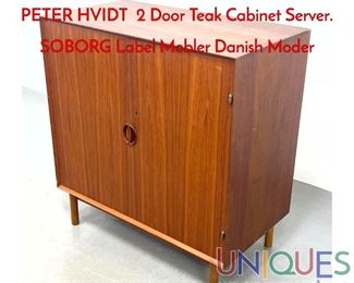 Lot 173 ORLA MOLGAARDNIELSEN and PETER HVIDT 2 Door Teak Cabinet Server. SOBORG Label Mobler Danish Moder
