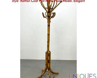 Lot 178 Unusual Bentwood Rattan Bamboo Coat Rack. Thonet style Rattan Coat Hat Rack. Floor Model. Elegant