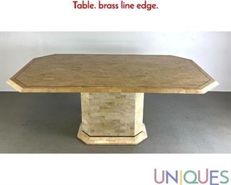 Lot 182 MAITLAND SMITH Tessellated Stone Dining Table. brass line edge.