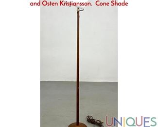 Lot 188 LUXUS Sweden Modern Teak Floor Lamp. Uno and Osten Kristiansson. Cone Shade