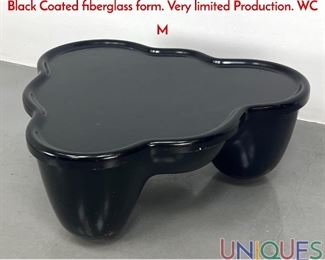 Lot 194 Rare WENDELL CASTLE Molar Coffee Table. Black Coated fiberglass form. Very limited Production. WC M